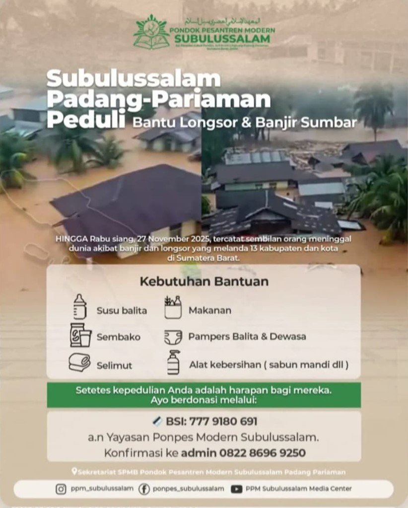 Poster donasi Subulussalam Peduli